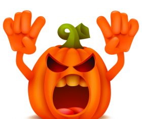 Halloween pumpkin spit tongue vector