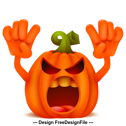 Halloween pumpkin spit tongue vector