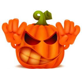Halloween scary pumpkin vector