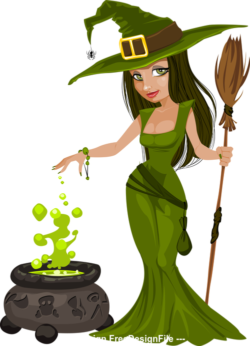 Halloween Witch Cartoon Character Vector Free Download