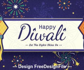 Happy diwali decoration vector
