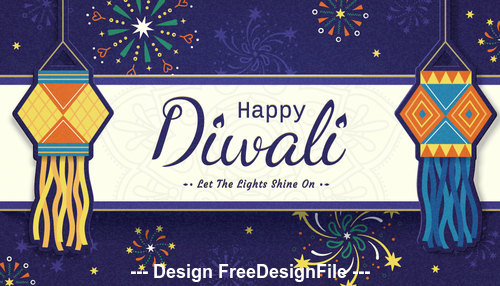 Happy diwali decoration vector
