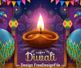 Happy diwali festival vector illustration