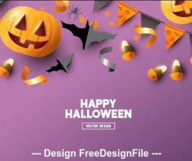 Happy halloween bunting decoration illustration vector