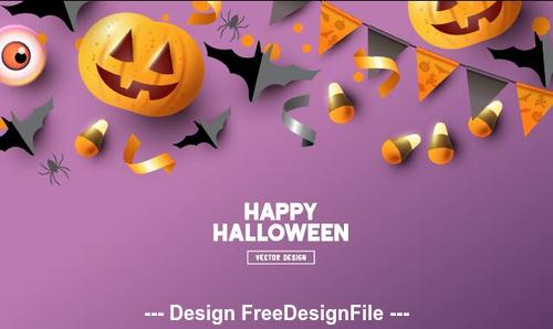 Happy halloween bunting decoration illustration vector