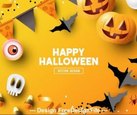 Happy halloween illustration decorative background vector