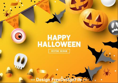 Happy halloween illustration decorative background vector