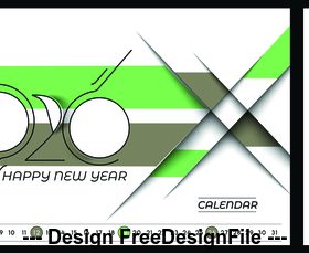 Happy new year 2020 calendar vector