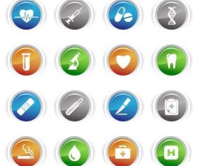 Healthy gloss buttons Icon vector