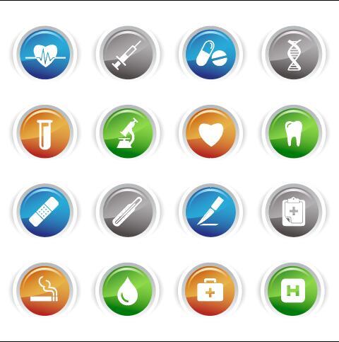 Healthy gloss buttons Icon vector