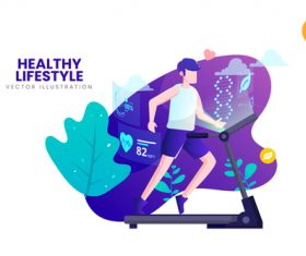 Healthy lifestyle vector illustration