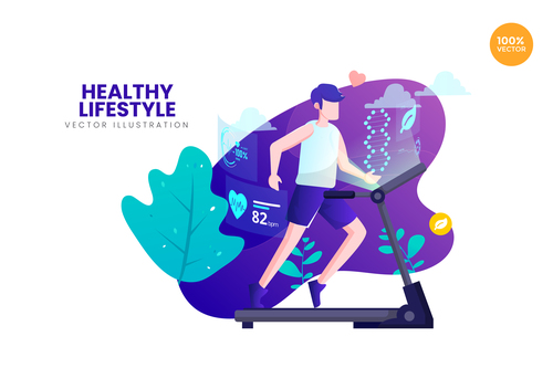 Healthy lifestyle vector illustration