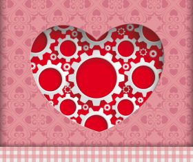 Heart Hole Gears Ornaments vector