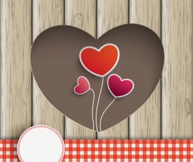 Heart Hole With Heart Balloons Wood vector