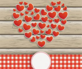 Hearts Heart Emblem Wooden Background vector