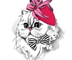 Himalayan cat womens hat vector