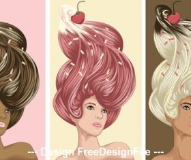 Icecream hairstyle vector