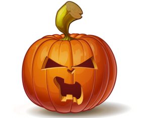 Illustration halloween pumpkins angry vector