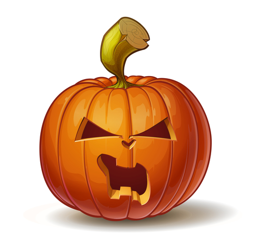 Illustration halloween pumpkins angry vector
