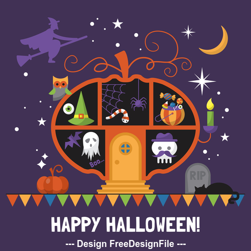 Illustration happy halloween vector