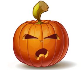 Illustration pumpkins angry vector