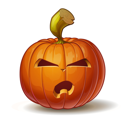 Illustration pumpkins angry vector