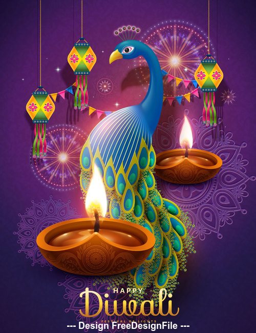happy diwali illustration free download