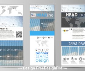 Information banner roll-up design vector