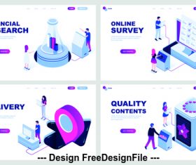 Isometric vector flat banner concept illustration