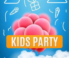 Kids party design elements banner vector