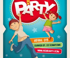 Kids party poster vector
