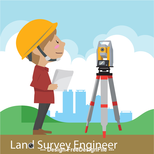 Land survey engineer vector