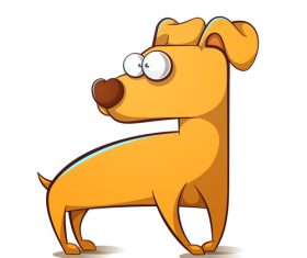 Little yellow dog cartoon vector