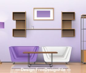 Living room interior vector