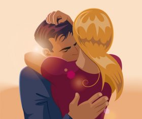 Love embraces vector