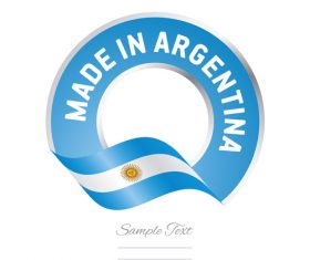 Made in Argentina flag blue color label button banner vector