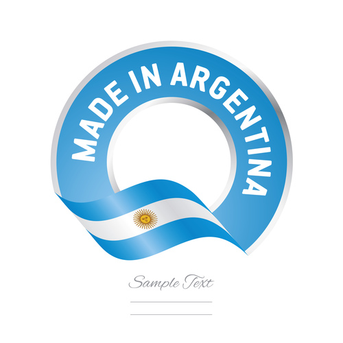 Made in Argentina flag blue color label button banner vector