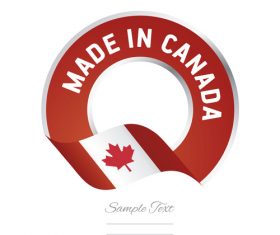 Made in Canada flag red color label button banner vector