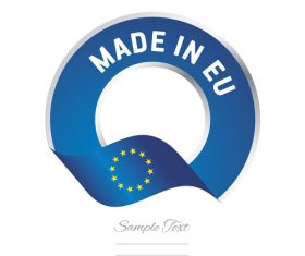 Made in EU flag blue color label button banner vector