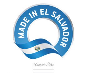 Made in El Salvador flag blue color label button banner vector