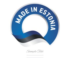 Made in Estonia flag blue color label button banner vector