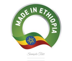 Made in Ethiopia flag green color label button banner vector