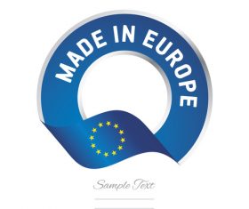 Made in Europe flag blue color label button banner vector