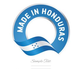 Made in Honduras flag blue color label button banner vector