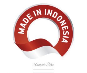 Made in Indonesia flag red color label button banner vector