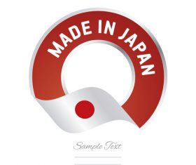 Made in Japan flag red color label button banner vector