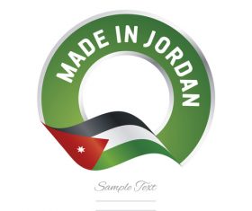Made in Jordan flag green color label button banner vector