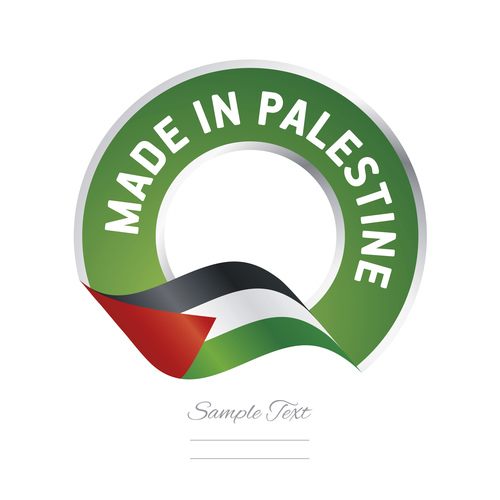 Made in Palestine flag green color label button banner vector