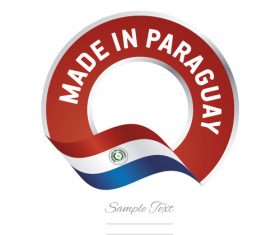 Made in Paraguay flag red color label button banner vector