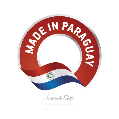 Made in Paraguay flag red color label button banner vector
